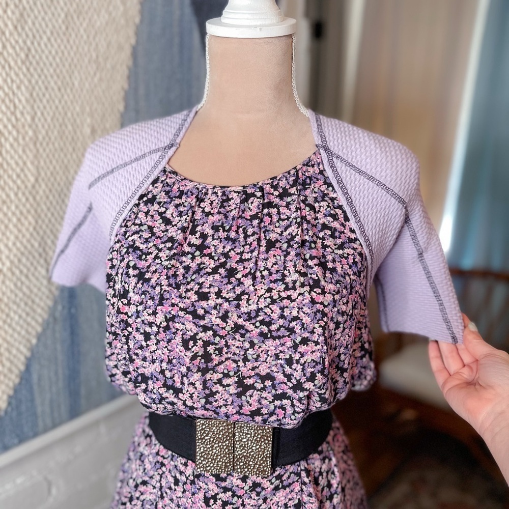 BDG Textured Purple Bolero Shrug Cardigan